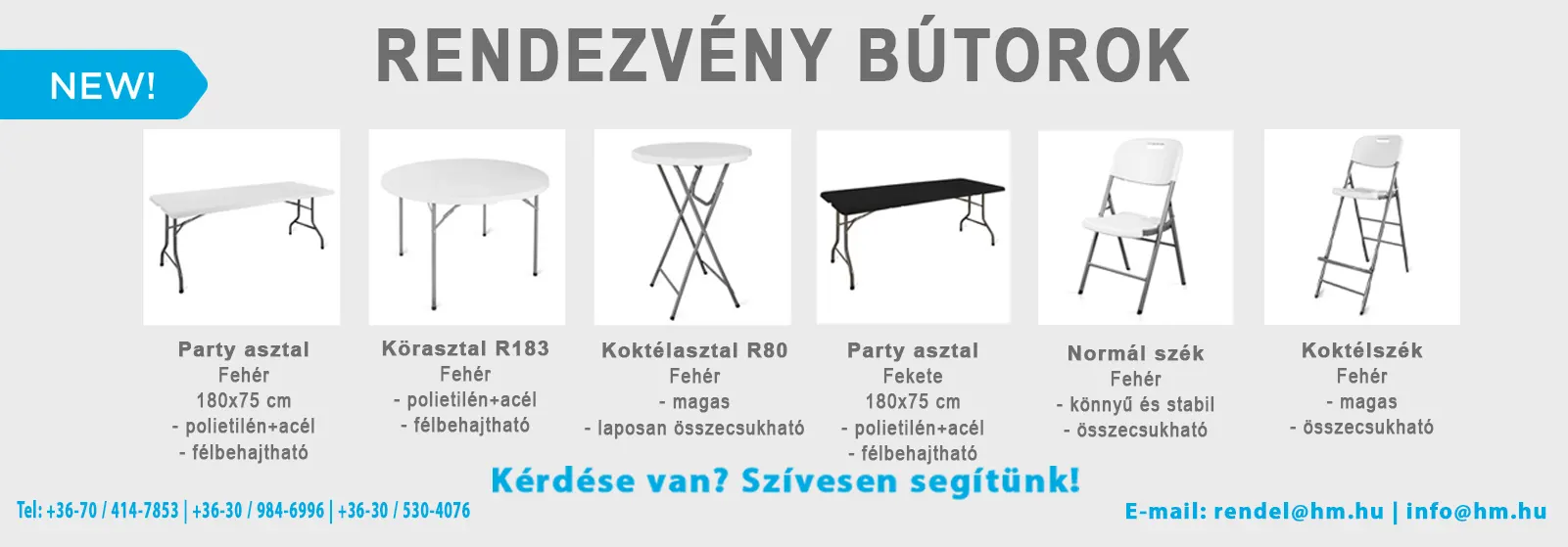 rendezvény bútorok